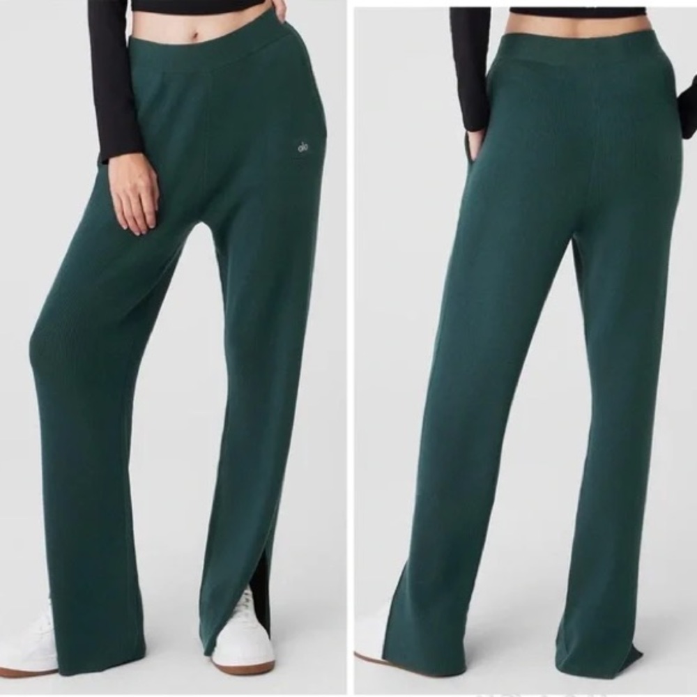 ALO Yoga Knit High-Waist Salana Wide Leg Pant NWT
